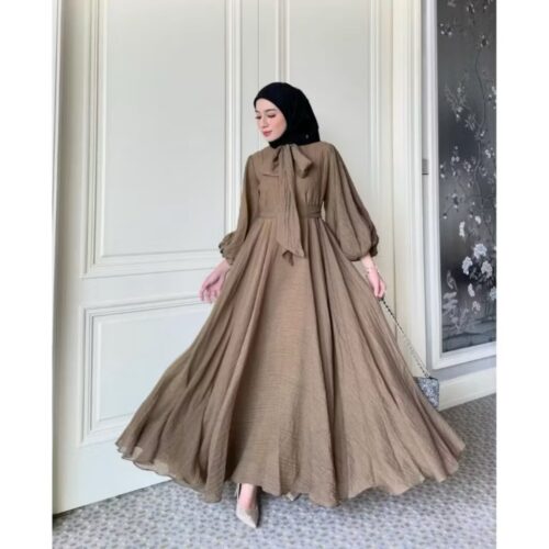 Gamis Pesta Muslimah Gamis Mewah Bawah Mayung Crinkle Airflow,,